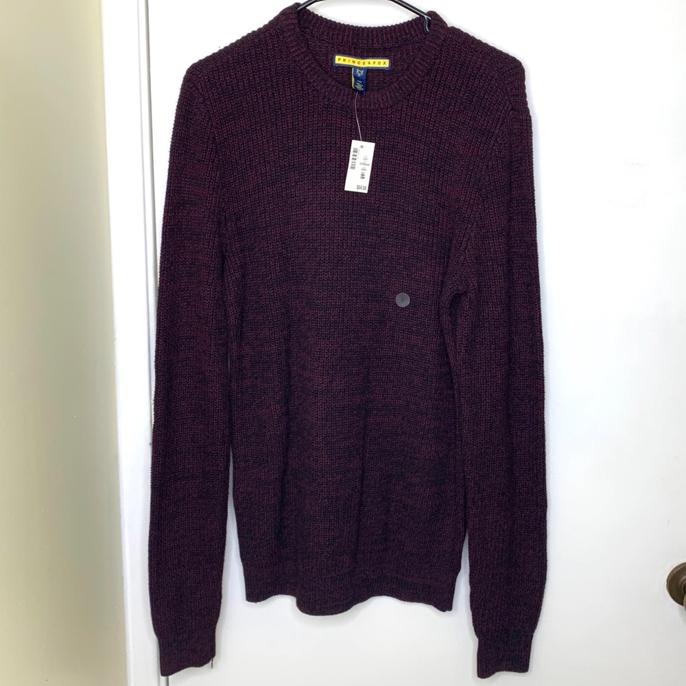 NWT Prince & Fox Knit red & black Sweater